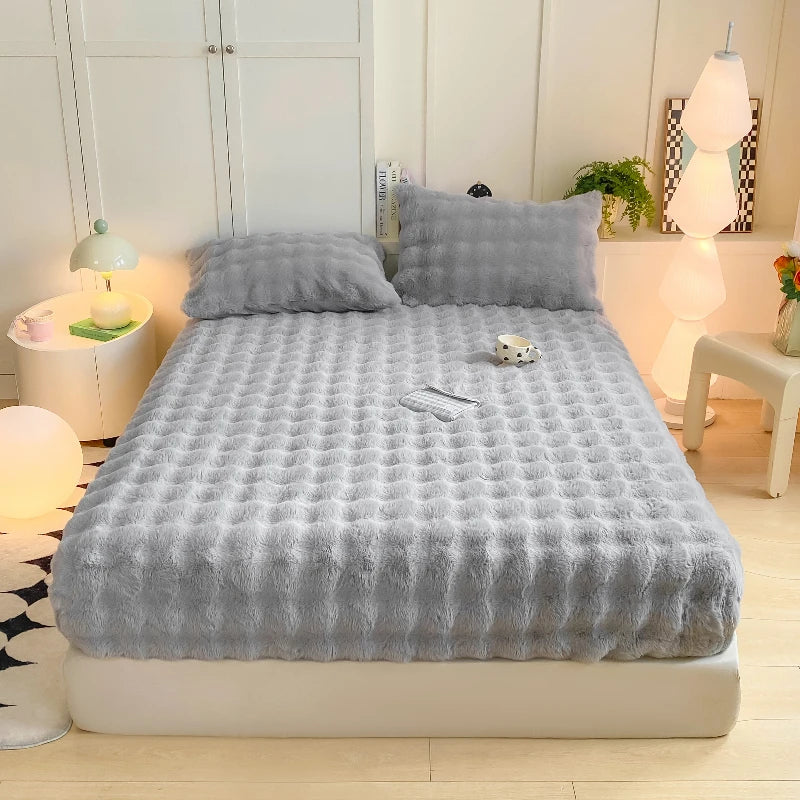 Bubble Fleece Single Bed Mattress Cover