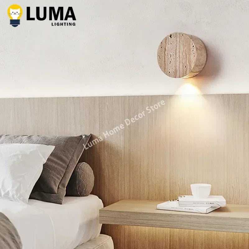 DecorBites™ Yellow Travertine Wall Sconce Lamp