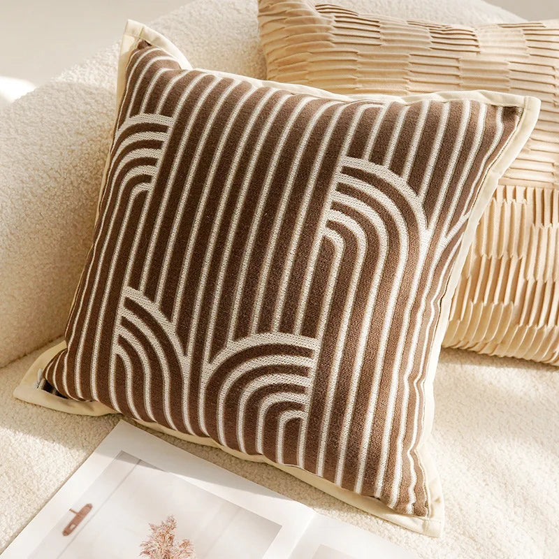 Brown Luxury Throw Pillow Cover