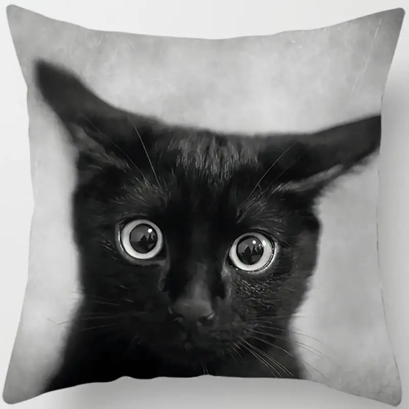 Cat Print Pillowcase Sofa Cushion Cover