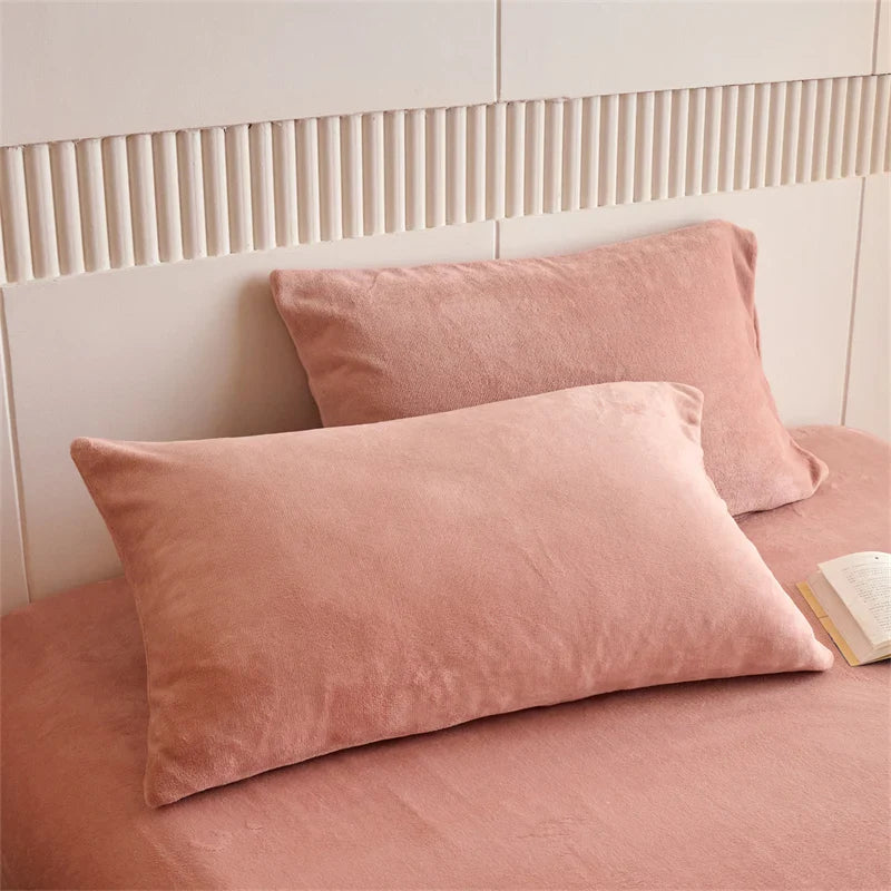 Milk Velvet Pillowcases Solid Color