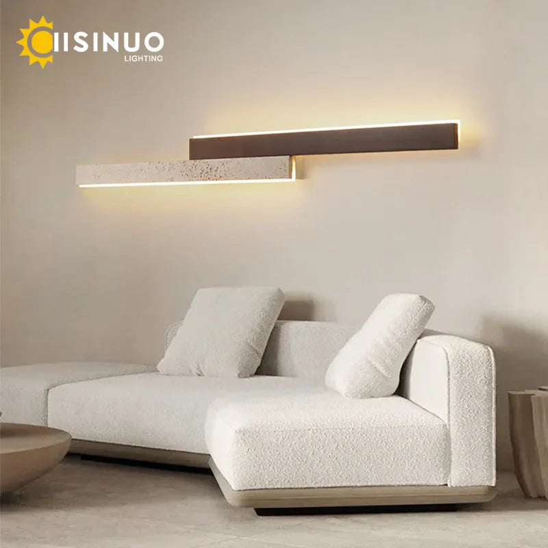 DecorBites™ Stone Wall Sconce Yellow Travertine