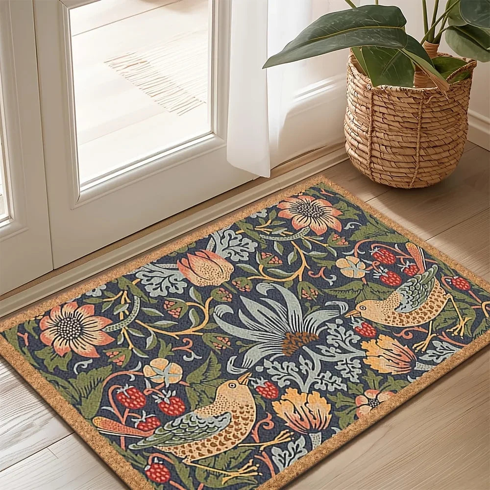 VIKAMA Vintage Carpet Premium Garden Pattern Doormat Welcome Mat Outdoor Carpet Rug For Bedroom Carpet For Live Room Home Decor