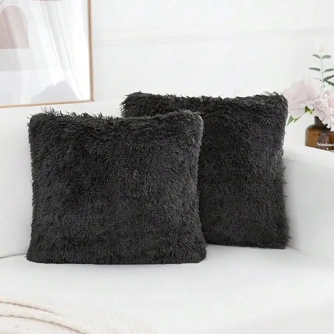 Faux Fur Pillow Covers Set