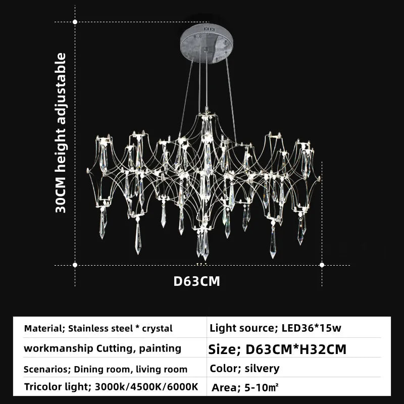 DecorBites™ Crystal Chandelier Ceiling Light Fixture