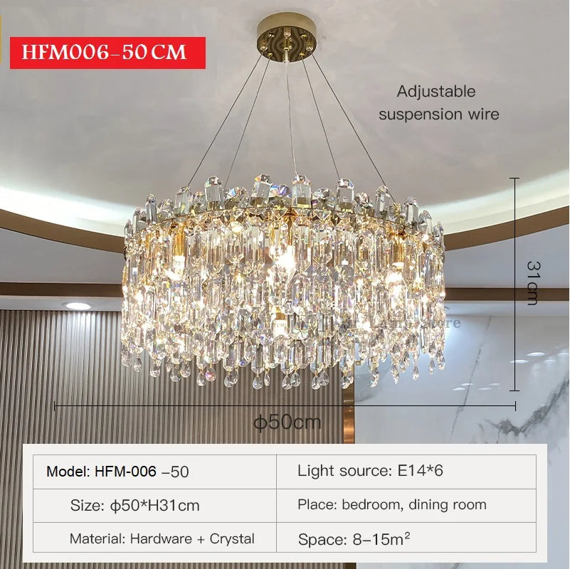 DecorBites™ Crystal Pendant Chandelier Adjustable Lighting