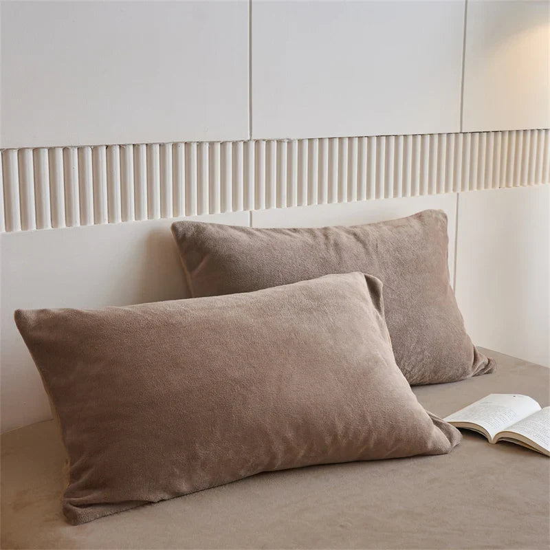 Milk Velvet Pillowcases Solid Color