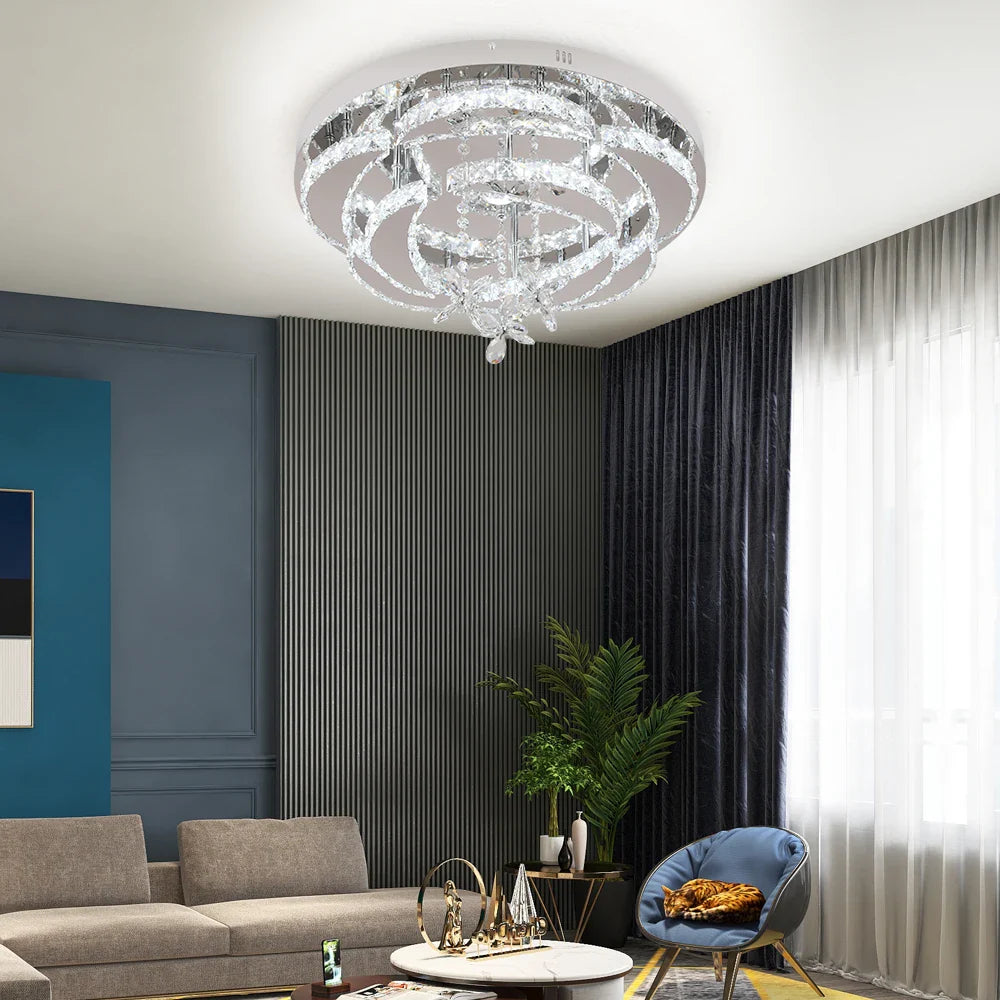 DecorBites™ Crystal Chandelier Modern Ceiling Light