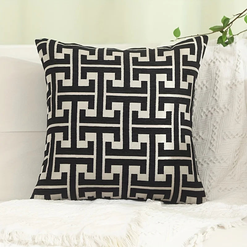 Chenille Jacquard Geometric Pillowcase