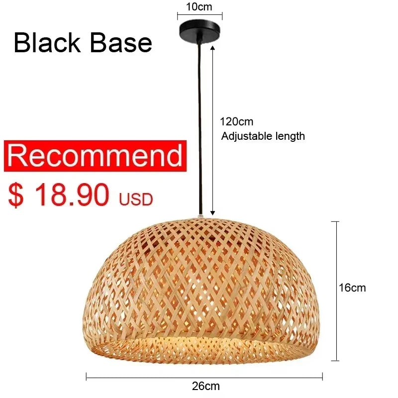 DecorBites™ Bamboo Pendant Ceiling Light Rattan