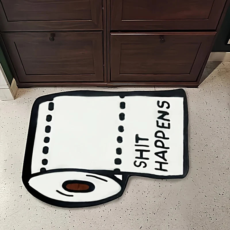 VIKAMA 50x80cm Shit Happen Personality Carpet Creative Floor Mat Rug For Bedroom Carpet For Live Room Funny Carpet Home Decorati