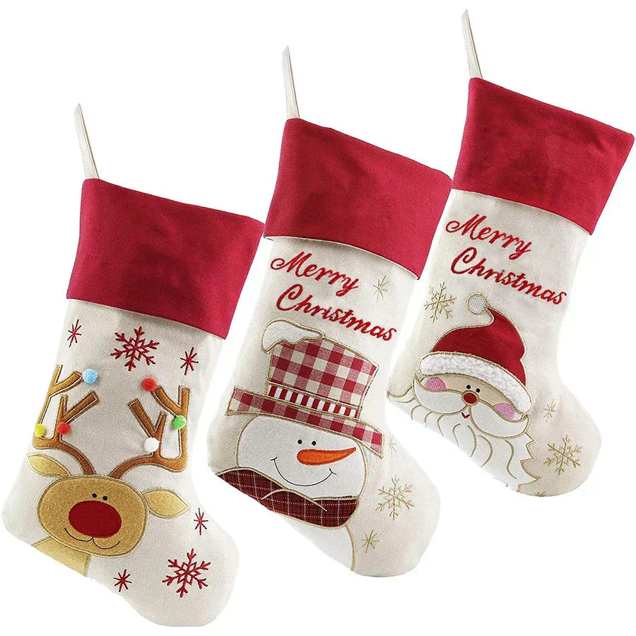 Set of 3 Festive Christmas Stocking Socks-0