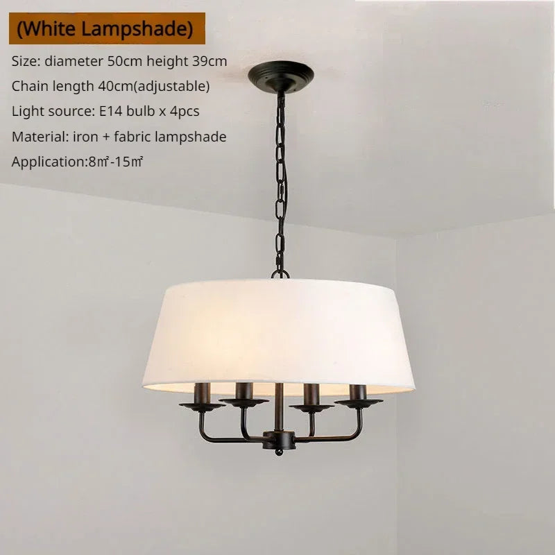 DecorBites™ Ceiling Chandeliers Nordic Fabric Lampshade