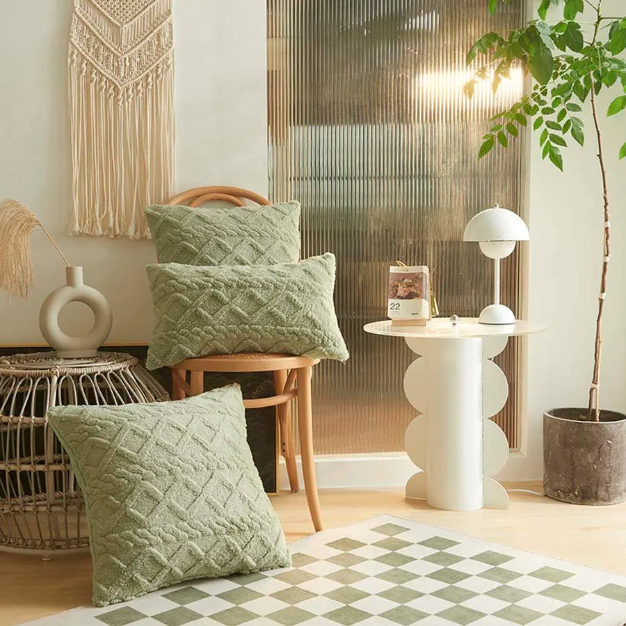 Geometric Cushion Cover 45x45cm Plush