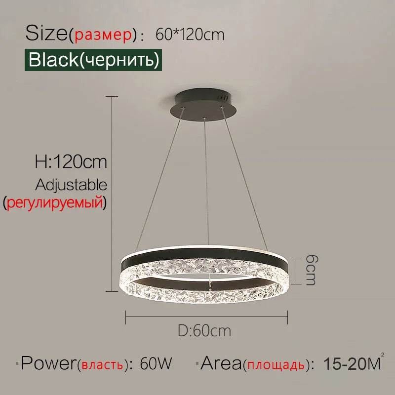 DecorBites™ LED Chandelier Ring Ceiling Pendant