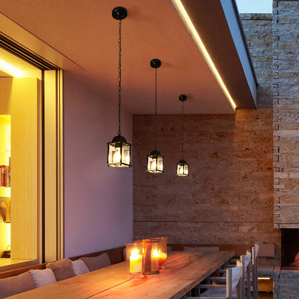 Glass Chandelier Outdoor Pendant Lamp