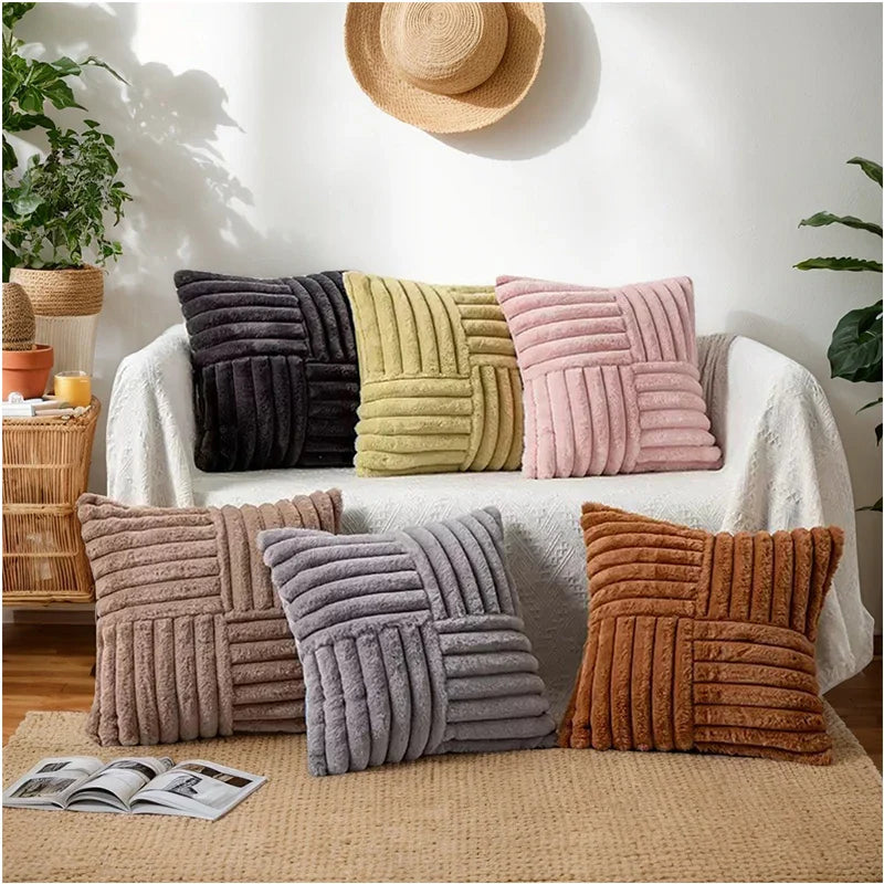 Artificial Plush Pillow Covers Set