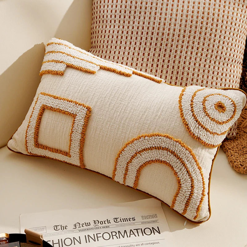 Brown Geometric Throw Pillow Cover