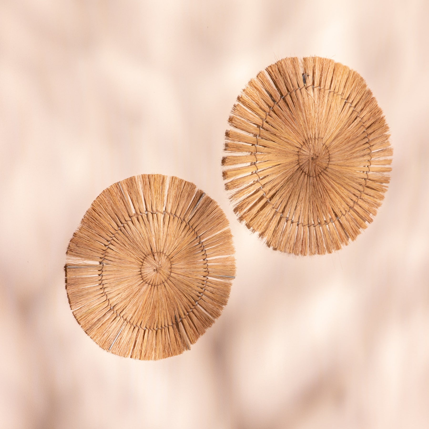 Round Sunburst Seagrass Wall Art | Boho Decor-1