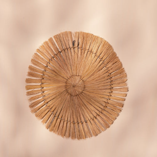 Round Sunburst Seagrass Wall Art | Boho Decor-0