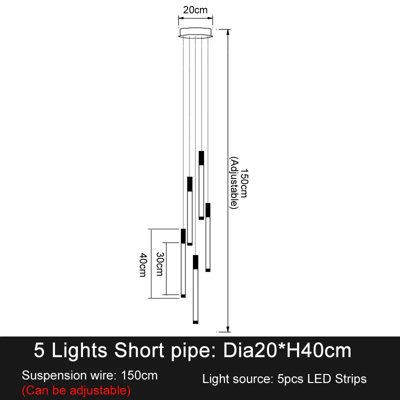 Staircase LED Chandeliers Luxury Lighting