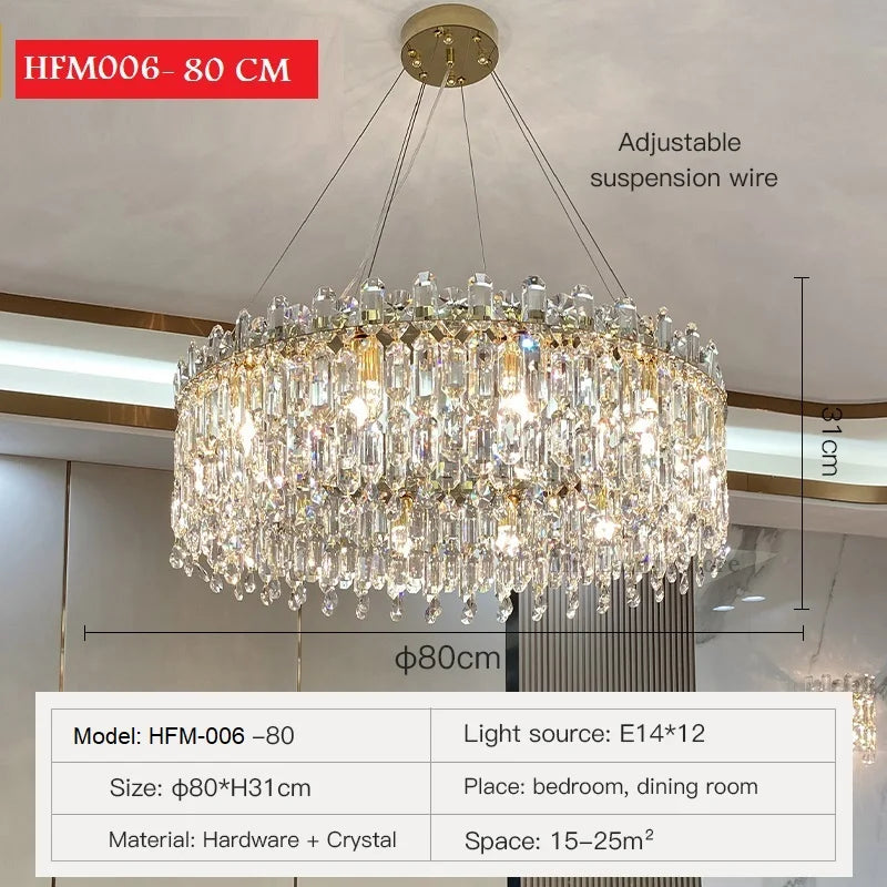 DecorBites™ Crystal Pendant Chandelier Adjustable Lighting