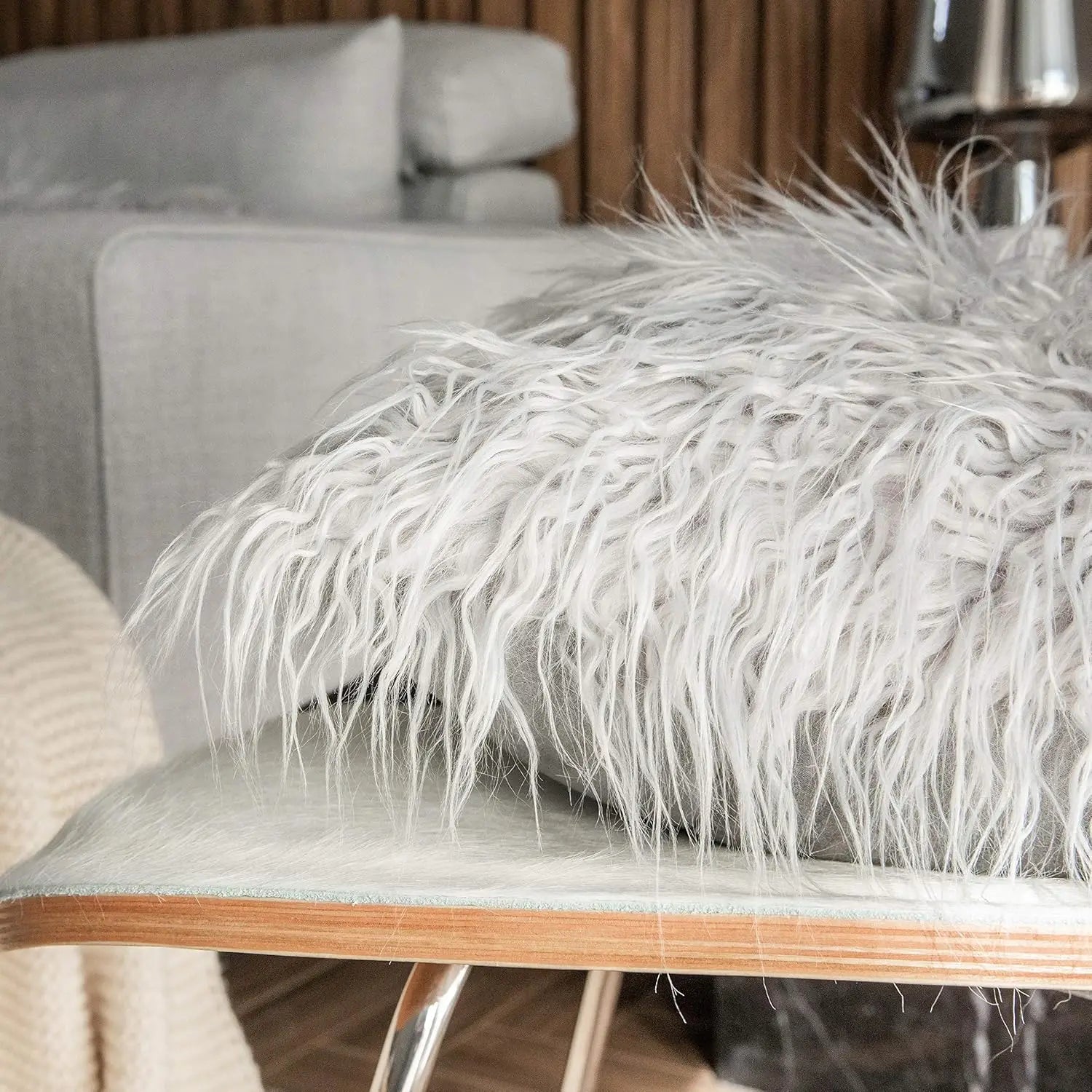 Faux Fur Throw Pillow Cover Luxury