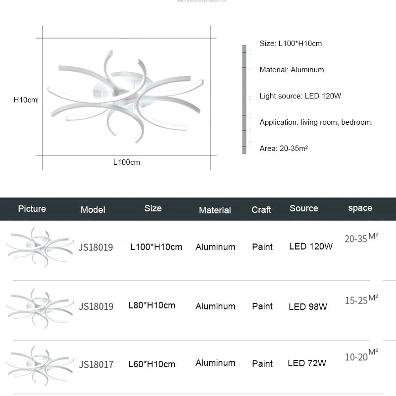 DecorBites™ Led Chandelier Modern Ceiling Light Fixture