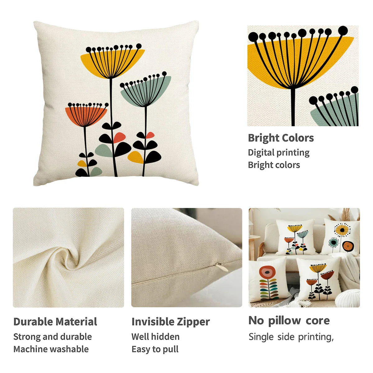 Floral Cushion Covers Bohemian Decor