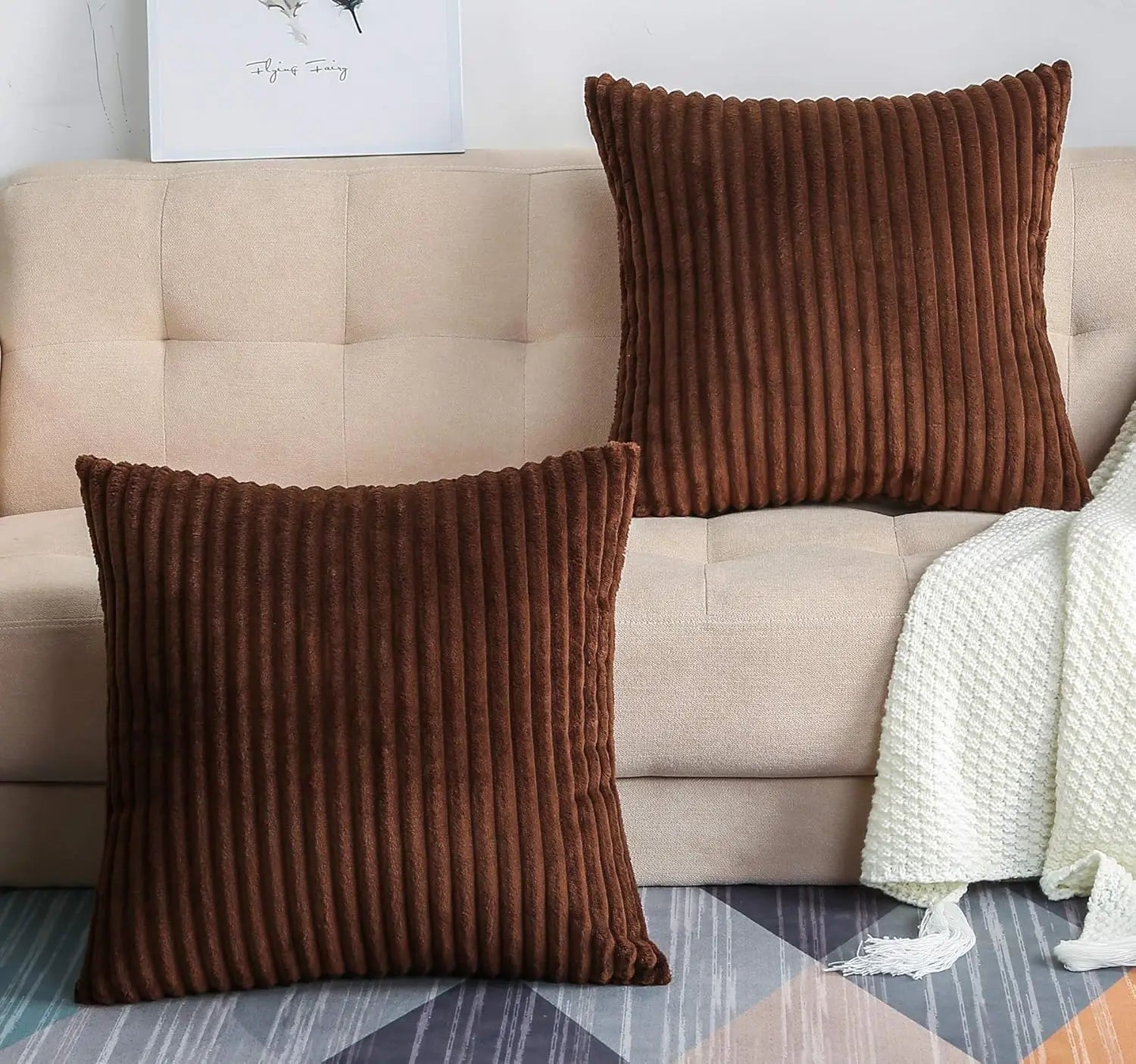 Striped Plush Pillowcases Set