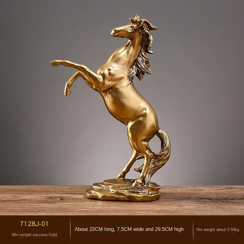Elegant Resin Horse Sculpture - Creative Home and Office Decor-1