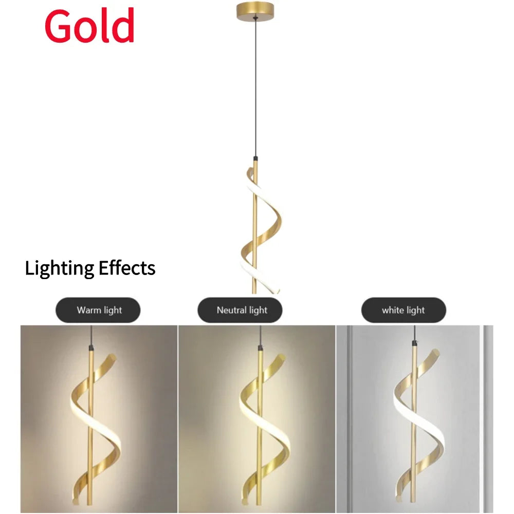 DecorBites™ Spiral Chandelier Modern Ceiling Lamp