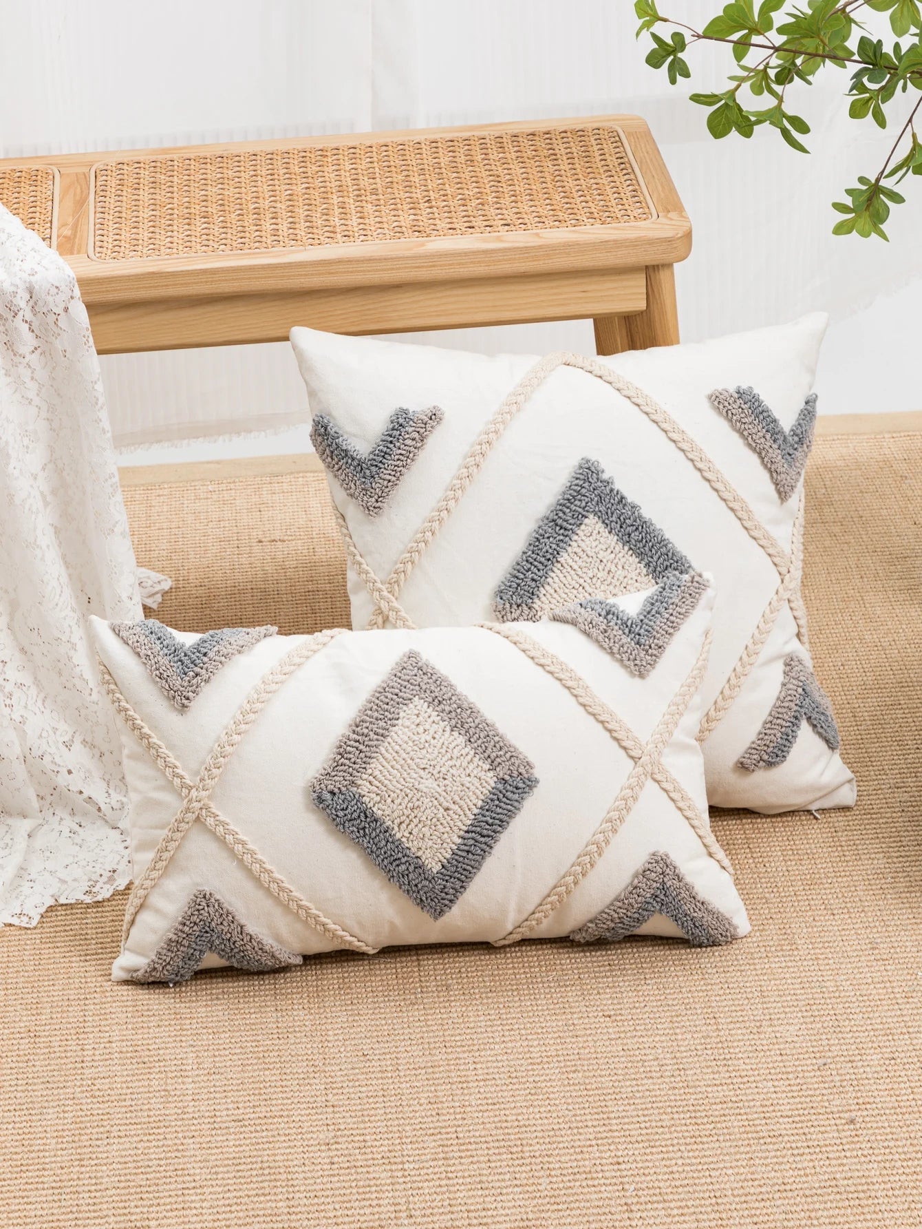 Throw Pillow Cover Looped Pile