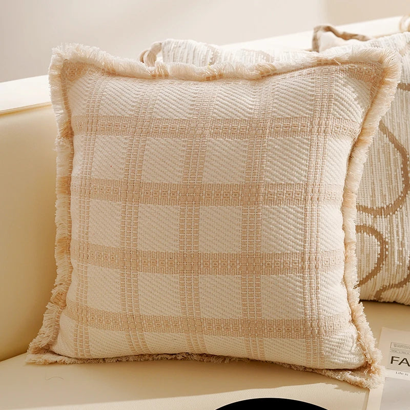 Brown Geometric Throw Pillow Cover