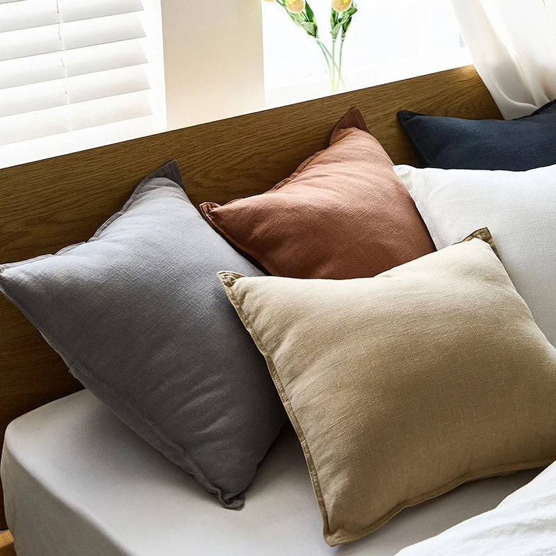 Pillow Cover Cotton Linen Washable