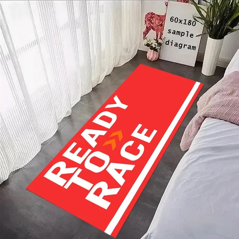 Ready To Race Front Floor Door Entrance Mat Motorcycle Carpet Garage Racing Cool Moto Display Anti-slip Mat Home Decoration Rugs