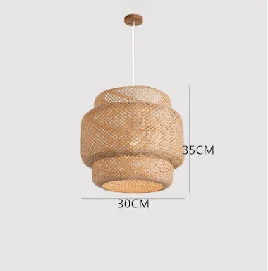 Bamboo Pendant Light Handmade 30cm