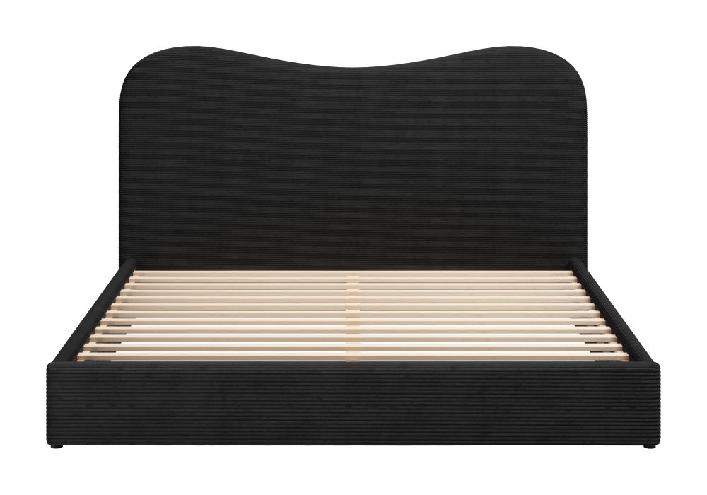 Sele Black Velvet Modern Bed