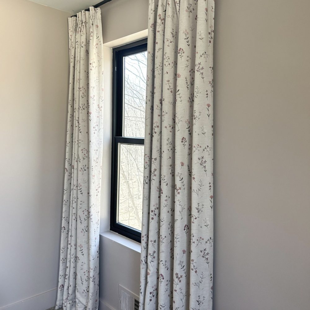 Serena Soft Floral Sprig Custom Curtains