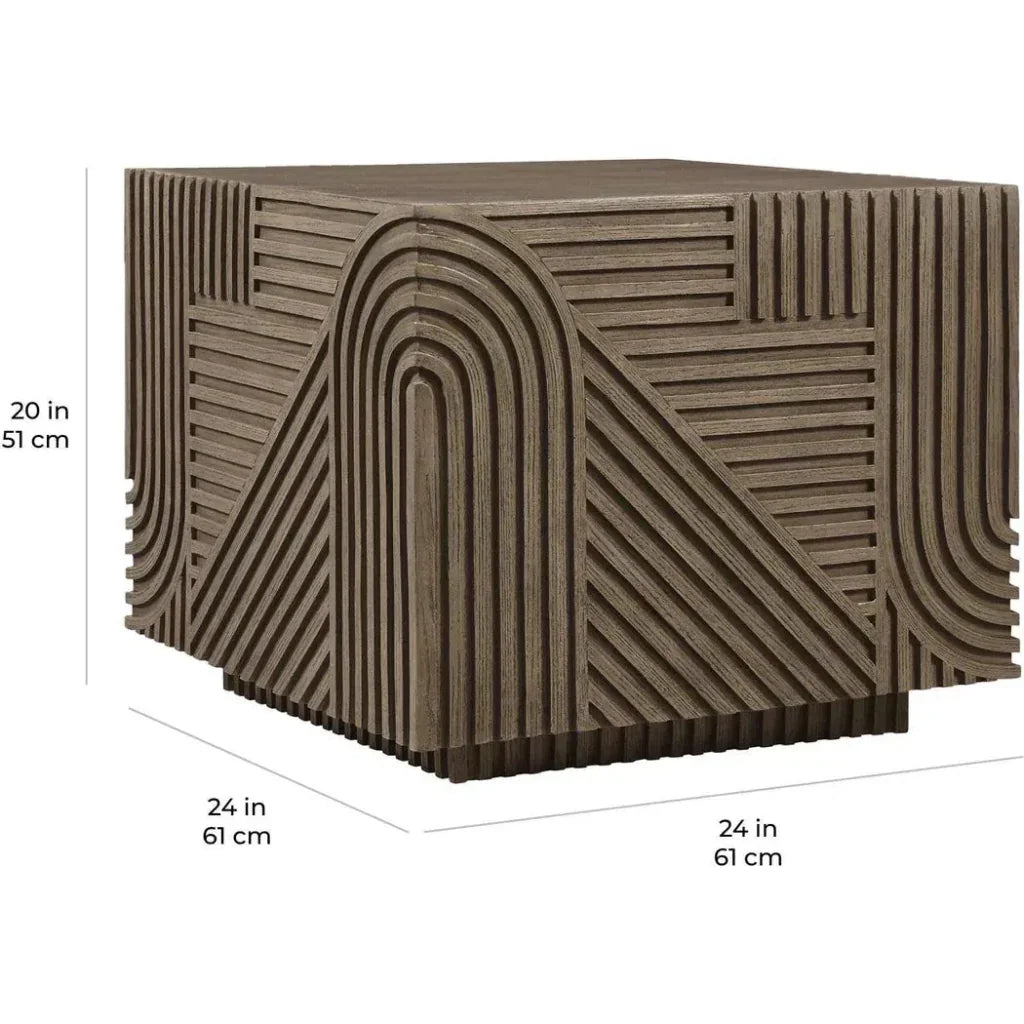 Serenity Square Table - Brown Outdoor Accent Table