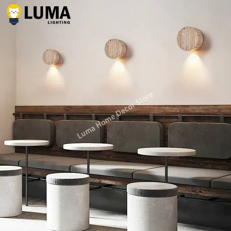 DecorBites™ Yellow Travertine Wall Sconce Lamp