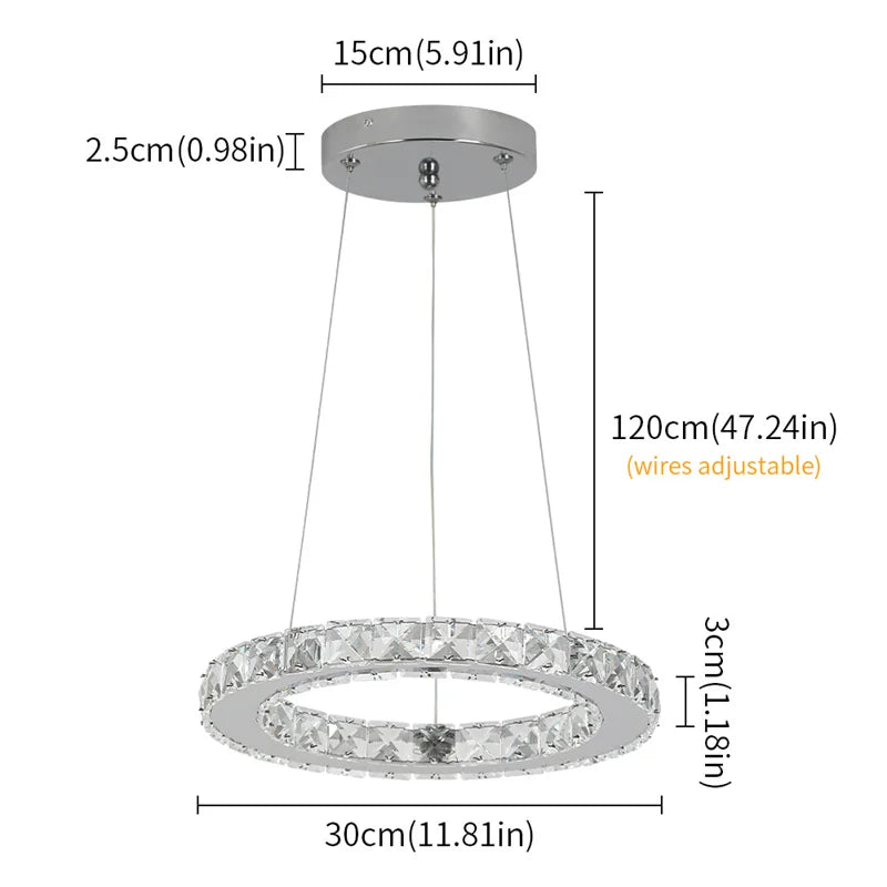 DecorBites™ LED Ring Pendant Light Chandelier