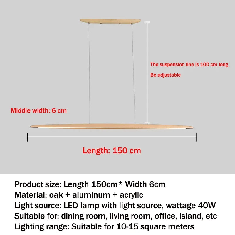 DecorBites™ Wooden Pendant Light Long Linear