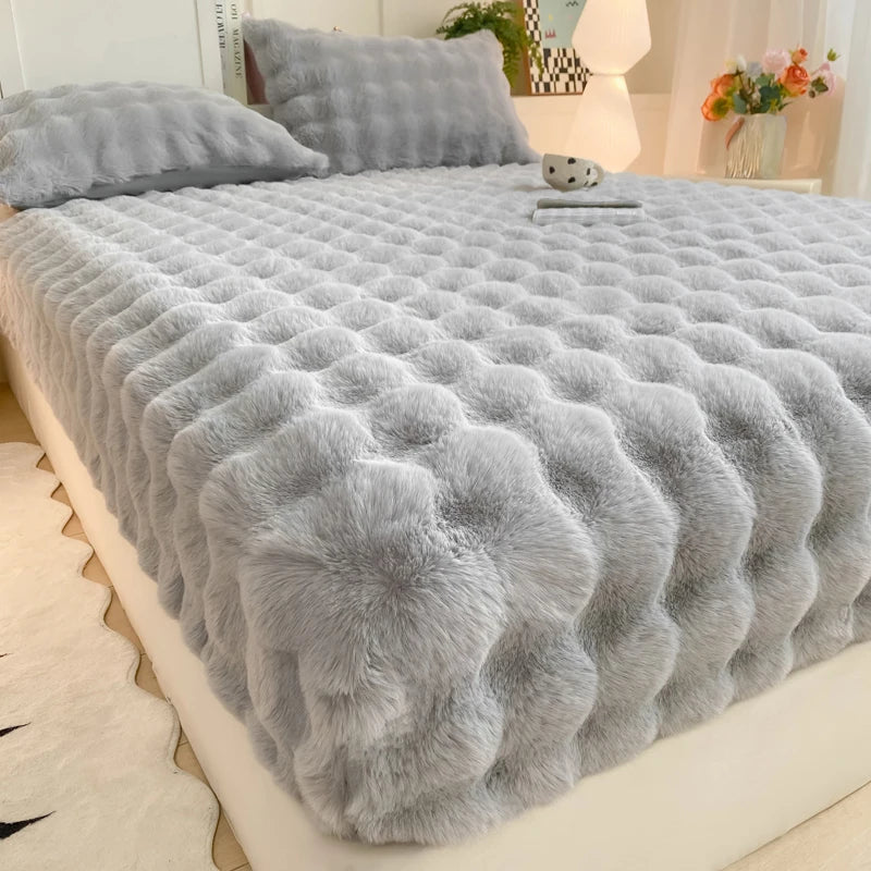 Bubble Fleece Single Bed Mattress Cover