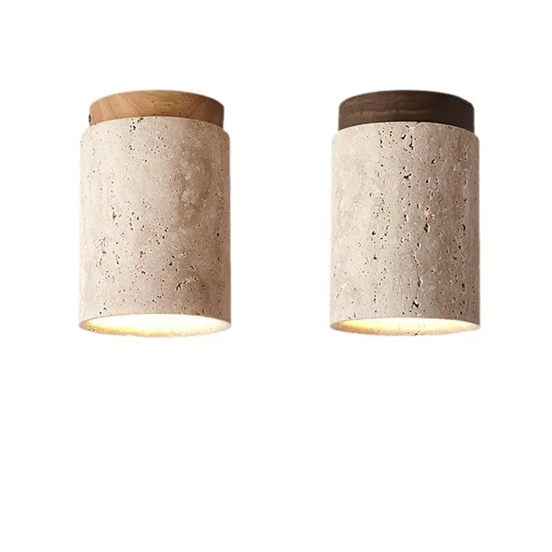DecorBites™ Travertine Ceiling Flush Mount Light