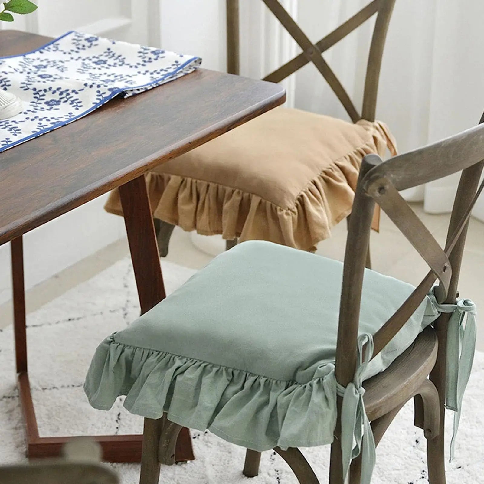 Ruffled Chair Pads Seat Cushion Covers