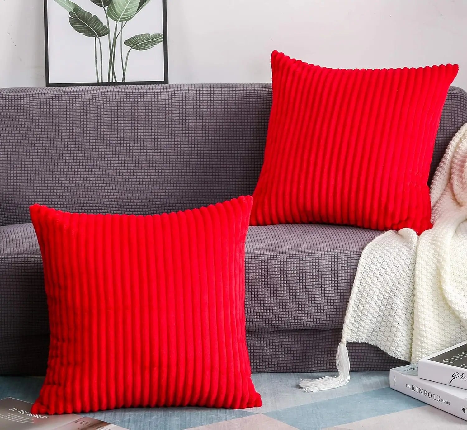 Striped Plush Pillowcases Set