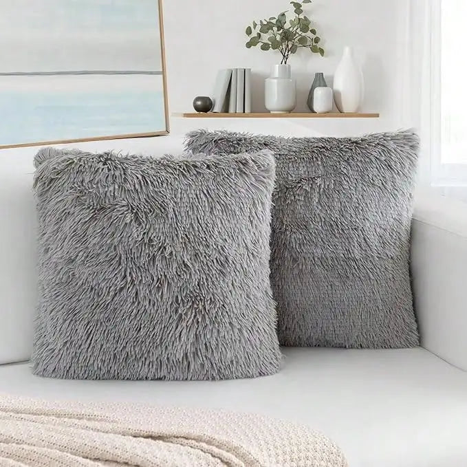 Faux Fur Pillow Covers Set