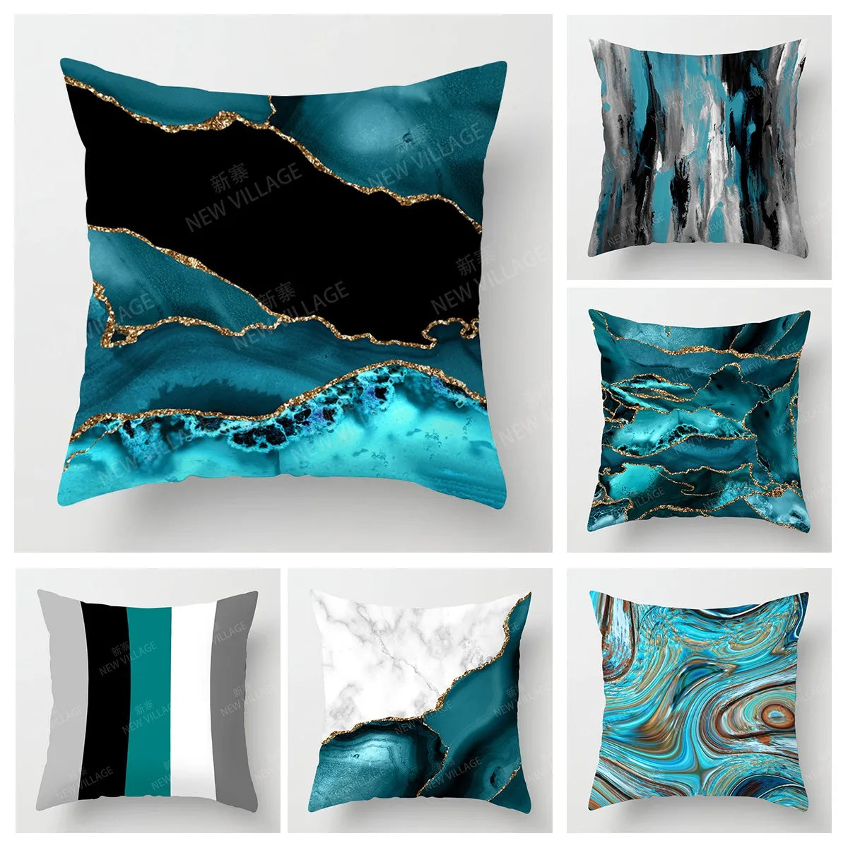 Green Cushion Cover Abstract Design