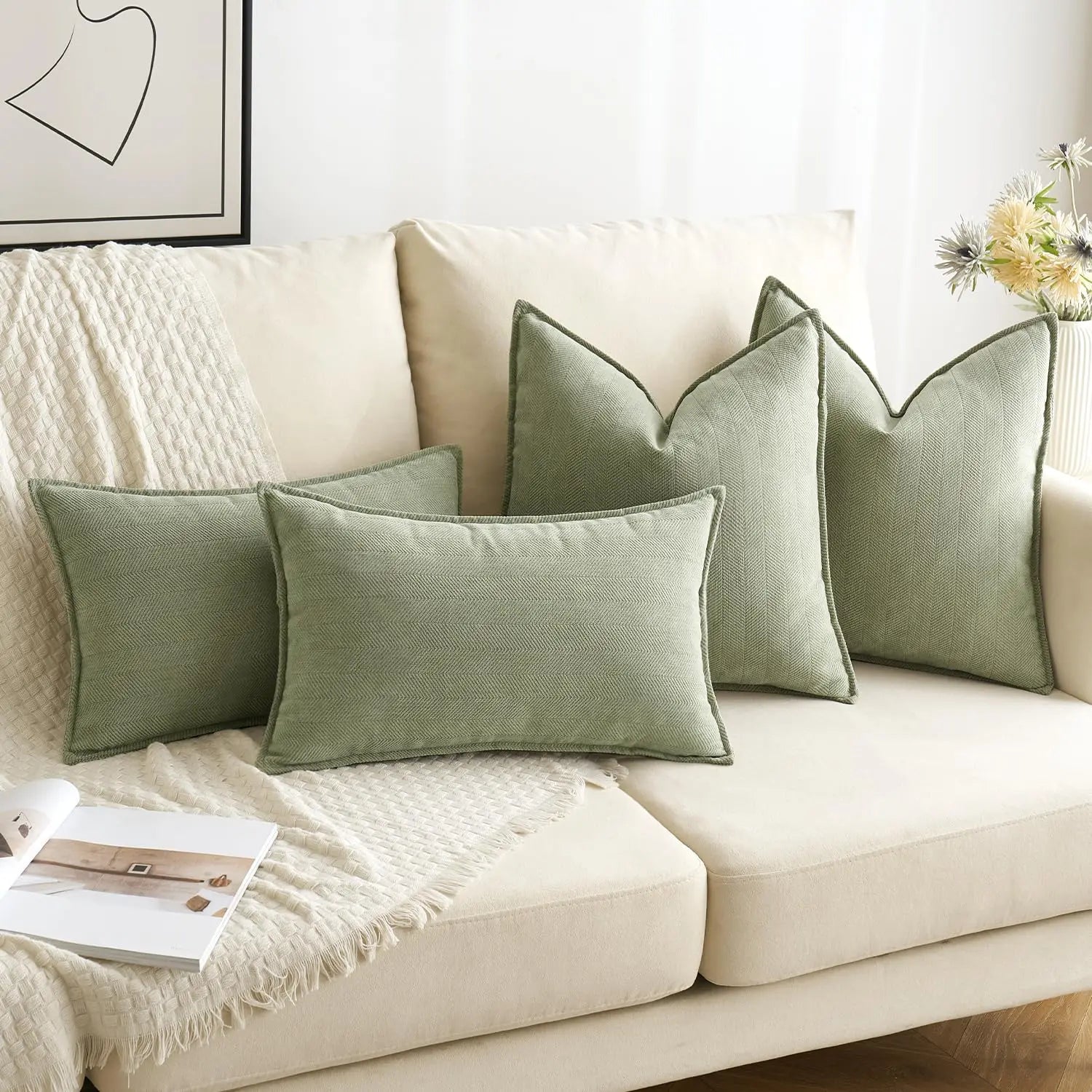 Chenille Pillow Covers Couch Throw